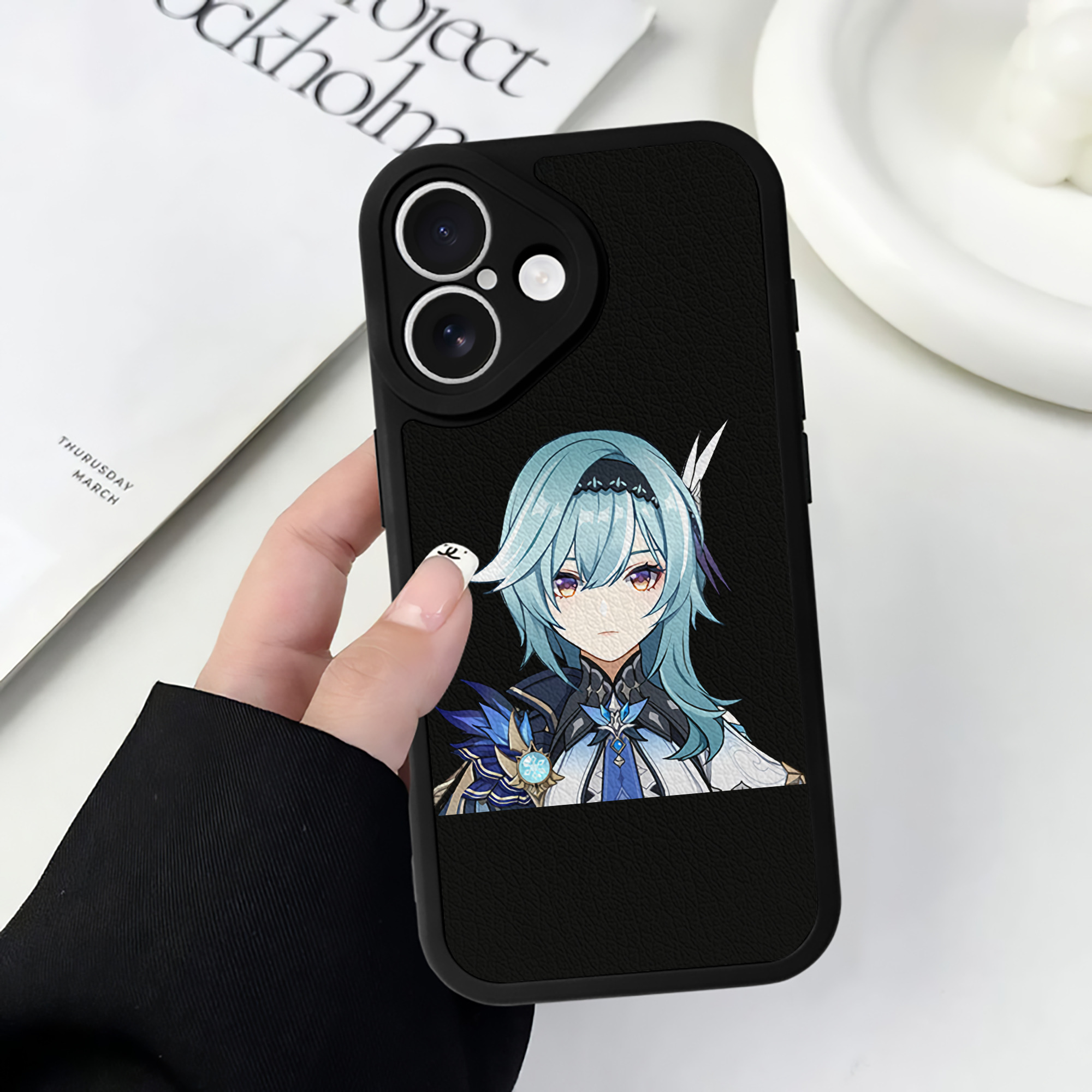 げんし神 优菈 ゆうら genshin Yūra 【iPhone 16シリーズ対応】シリコンスマホケース（レザー調） 材質：シリコン